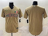 Men's Mexico Blank Tan 2023 World Baseball Classic Stitched Jersey,baseball caps,new era cap wholesale,wholesale hats